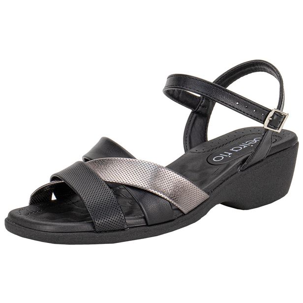 Sandália Feminina Salto Grosso Beira Rio 8527111 PRETO/GRAFITE 34