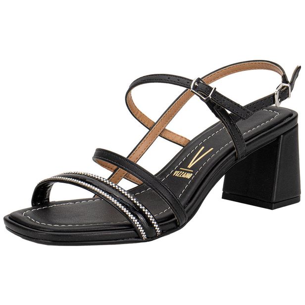 Sandália Feminina Salto Grosso Vizzano 6530108 PRETO 34