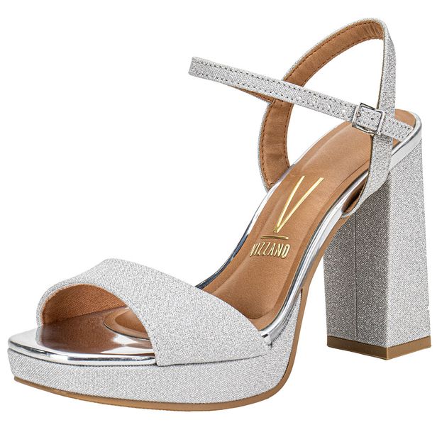 Sandália Feminina Meia Pata Vizzano 6551100 PRATA 35
