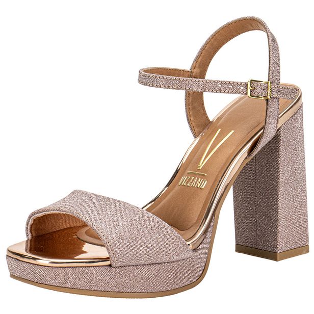 Sandália Feminina Meia Pata Vizzano 6551100 OURO/ROSADO 34
