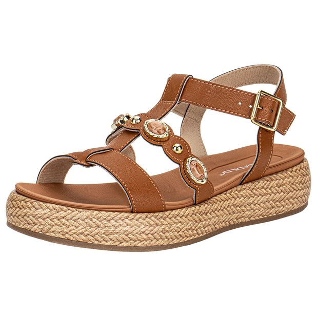 Sandália Feminina Flat Piccadilly 459019 CARAMELO 34
