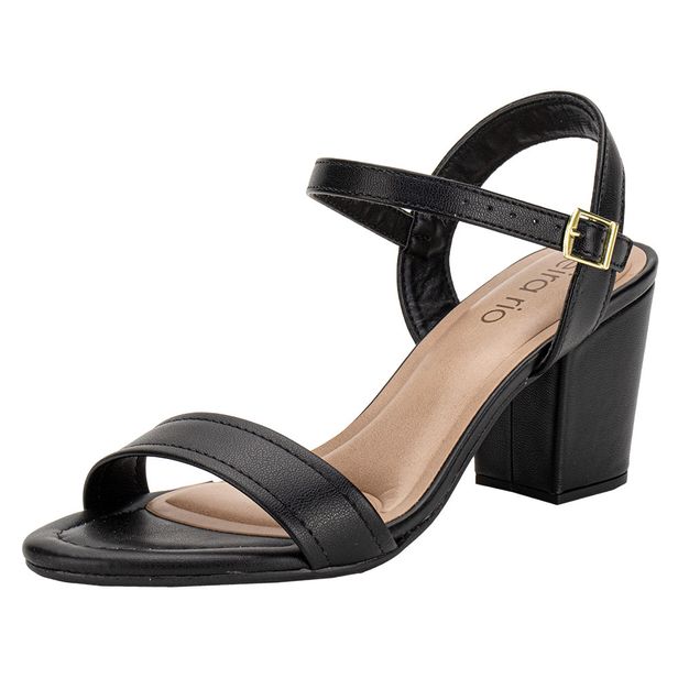 Sandália Feminina Salto Grosso Beira Rio 8280685 PRETO 34