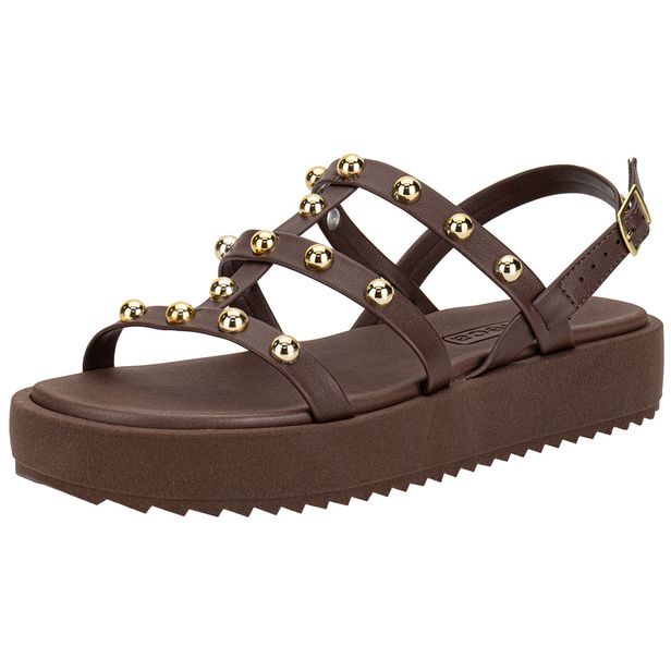 Sandália Feminina Flat Moleca 5489119 CHOCOLATE 35