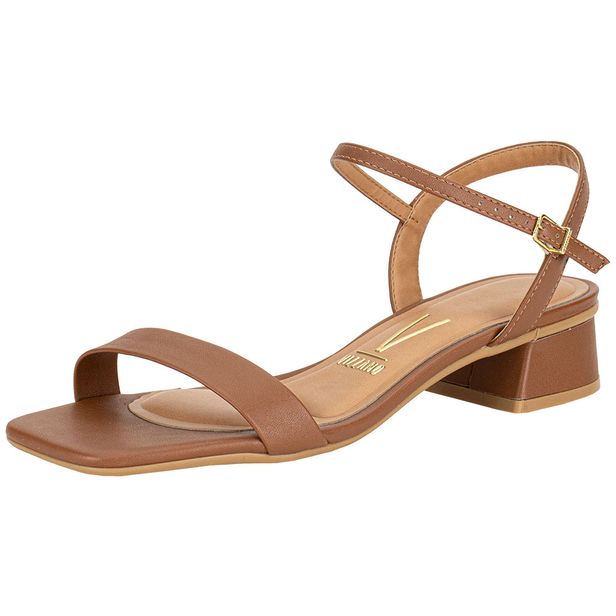 Sandália Feminina Salto Grosso Vizzano 6454111 CAMEL 36