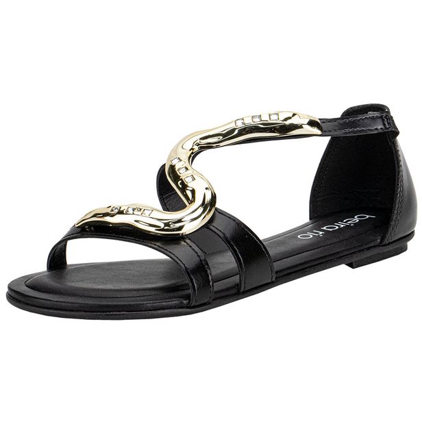 Sandália Feminina Flat Beira Rio 8367873 PRETO 34