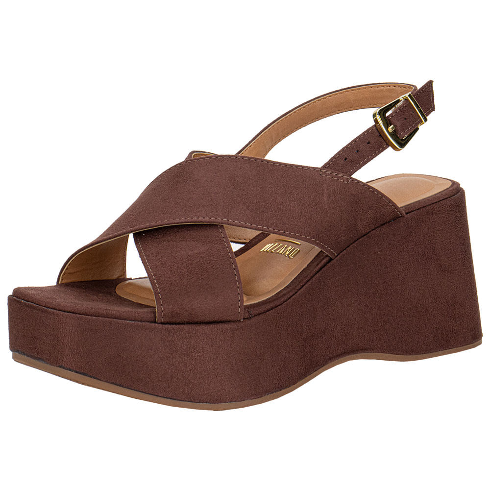Sandália Feminina Anabela Vizzano 6559101 CHOCOLATE cloviscalcados