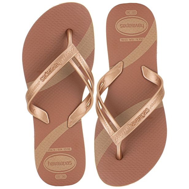 Chinelo Feminino Elegance Print Havaianas 4148804 OURO 33/34