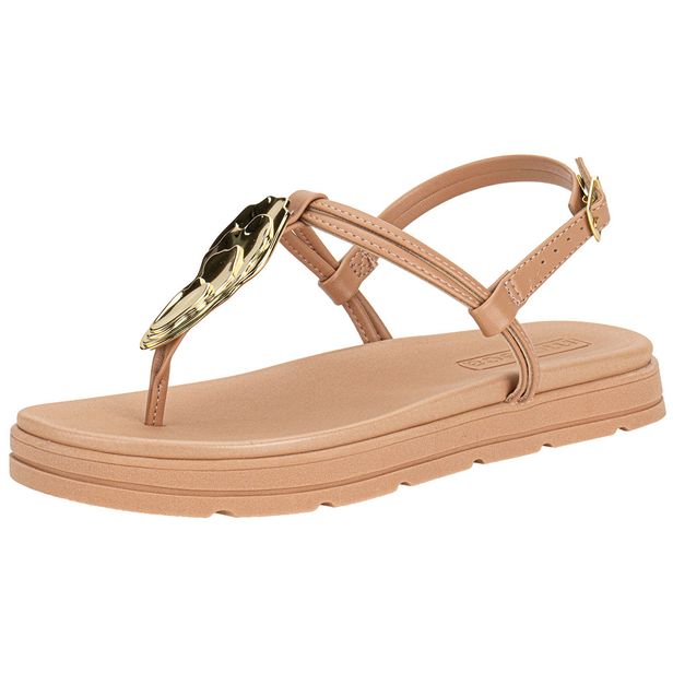 Sandália Feminina Flat Moleca 5490122 SALMÃO 34