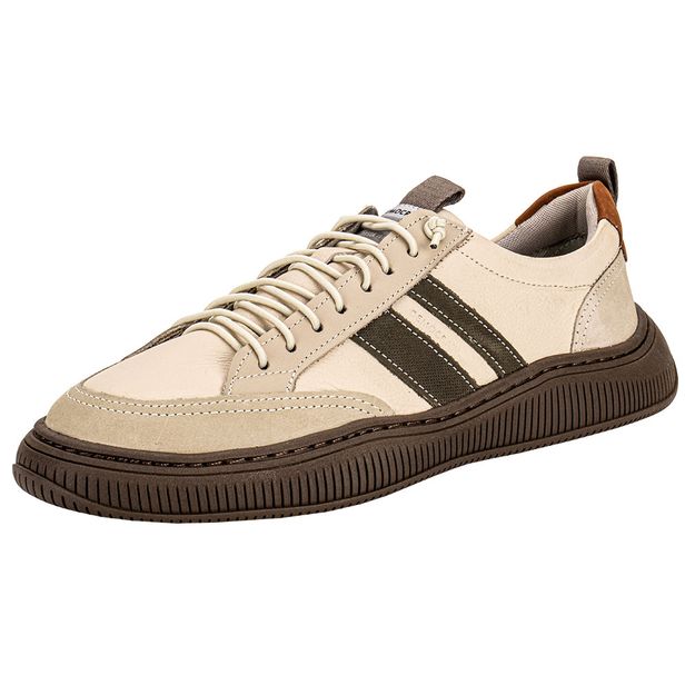 Sapatênis Masculino Vibe Democrata 625101 BEGE/VERDE 38