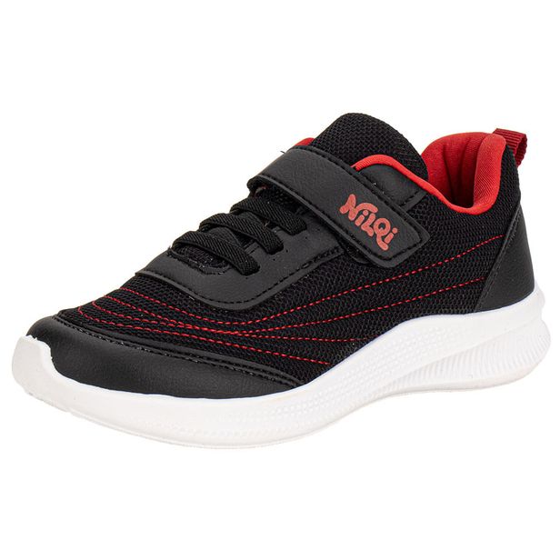 Tênis Infantil Masculino NilQi 23401 PRETO/VERMELHO 28