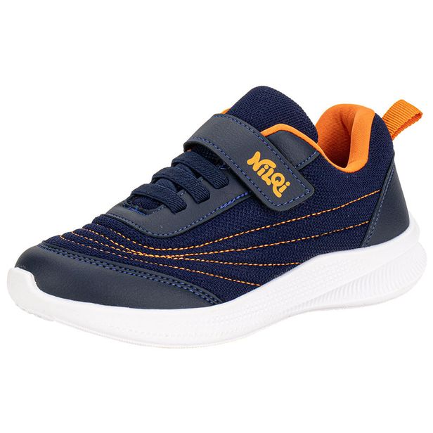 Tênis Infantil Masculino NilQi 23401 AZUL/LARANJA 29
