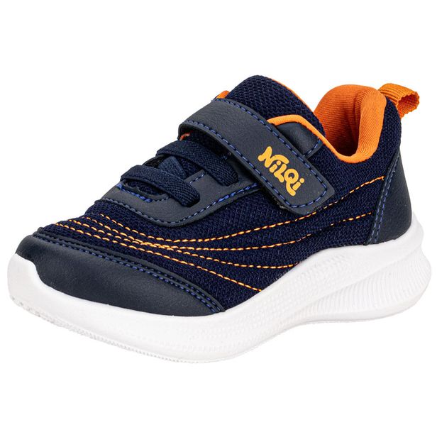 Tênis Infantil Masculino NilQi 23301 AZUL/LARANJA 22