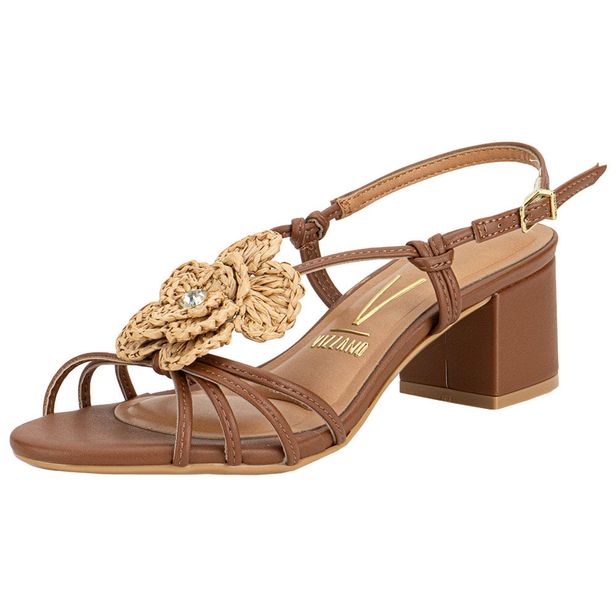 Sandália Feminina Salto Grosso Vizzano 62911193 CAMEL 35