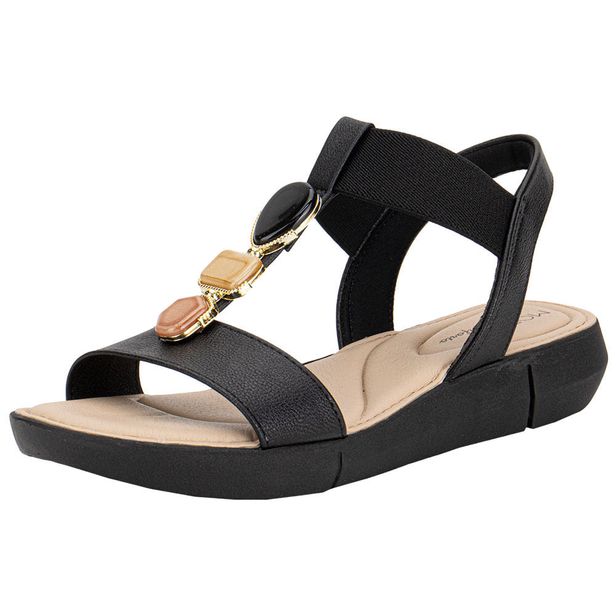 Sandália Feminina Flat Modare 7199103 PRETO 34