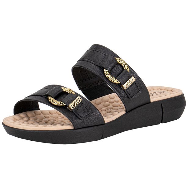 Tamanco Feminino Flat Modare 7142142 PRETO/BEGE 34