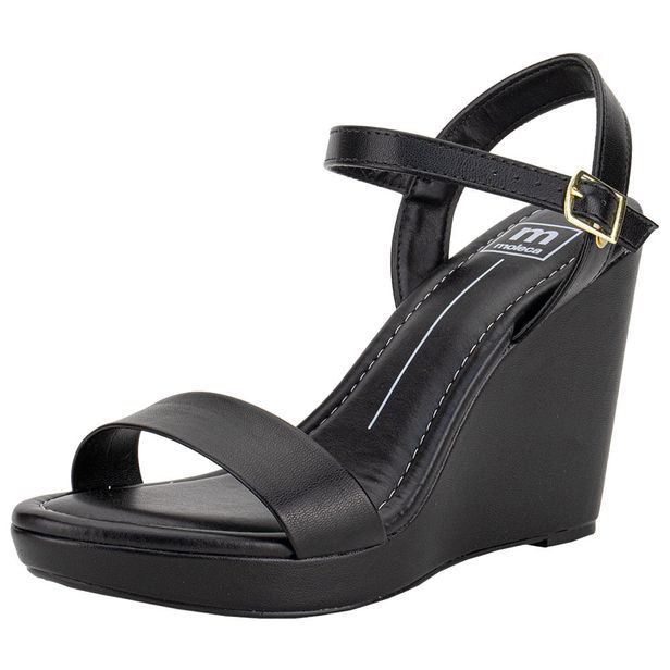 Sandália Feminina Anabela Moleca 54111502 PRETO 37