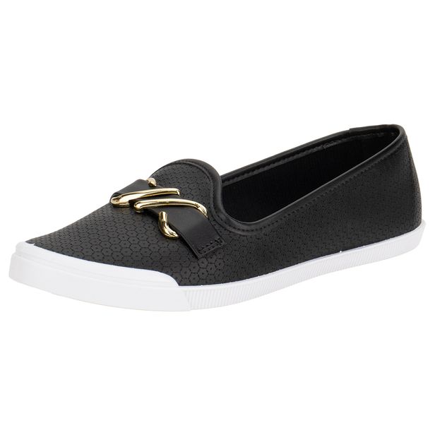 Sapatilha Feminina Flat Moleca 5109796 PRETO 34
