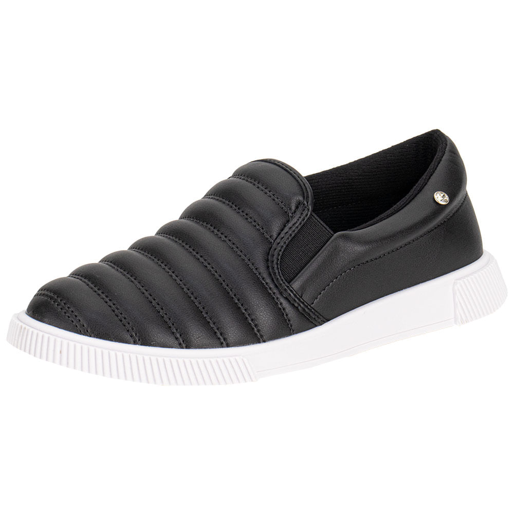 Tênis Feminino Slip On Moleca 5759309 PRETO | Clovis Calçados