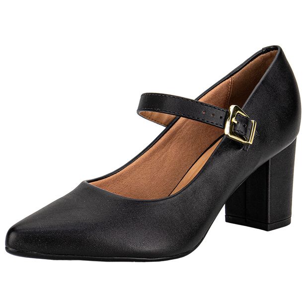 Sapato Feminino Salto Grosso Vizzano 1290532 PRETO 34