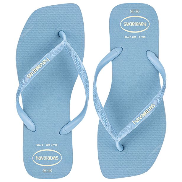 Chinelo Feminino Slim Square Logo Pop Pup Havaianas 4148959 AZUL 33/34