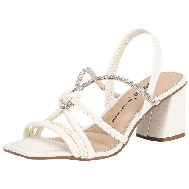Sandália Feminina Salto Grosso Dakota Y9761 BRANCO/OFF 34