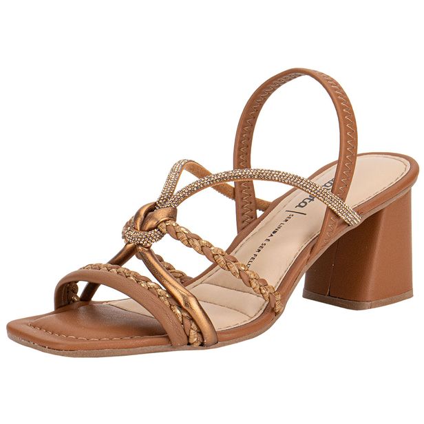 Sandália Feminina Salto Grosso Dakota Y9761 CARAMELO 35