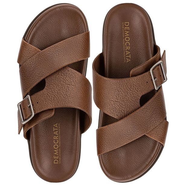 Chinelo Masculino Slide Dock Democrata 554101 CONHAQUE 39