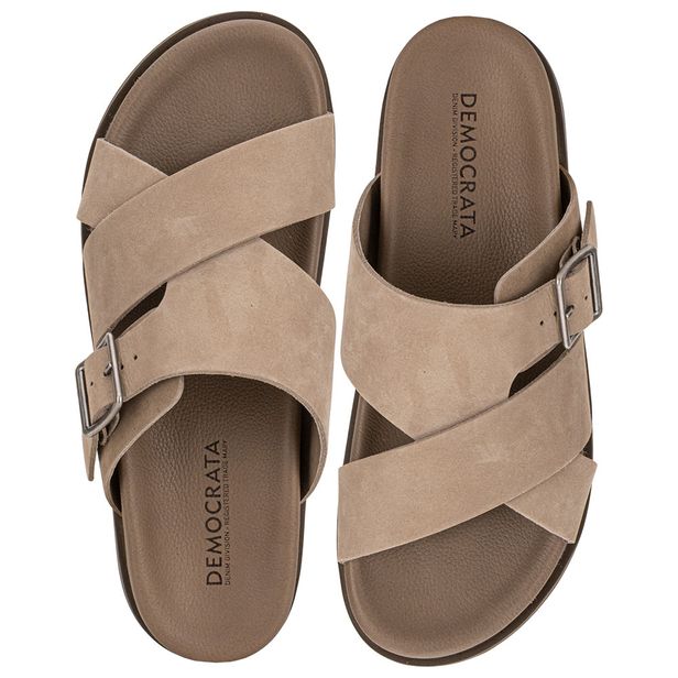 Chinelo Masculino Slide Dock Democrata 554101 TAUPE 39