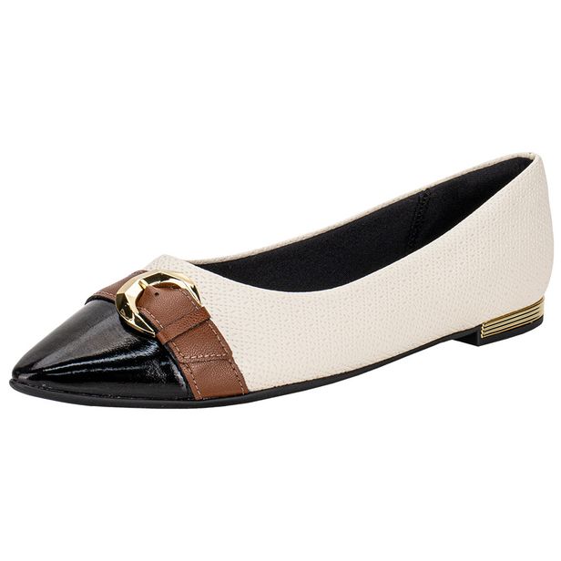Sapatilha Feminina Flat Piccadilly 274107 BEGE/PRETO 34