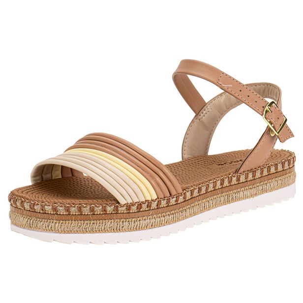 Sandália Feminina Flat Moleca 5447523 CAMEL 35