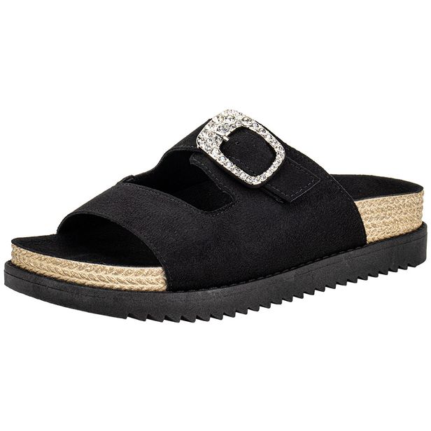 Sandália Feminina Conforto Moleca 5500217 PRETO/CAMURÇA 34