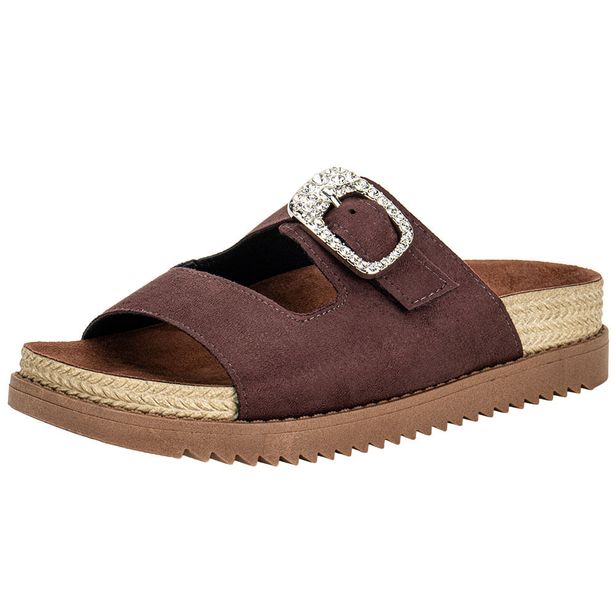 Sandália Feminina Conforto Moleca 5500217 CHOCOLATE 34