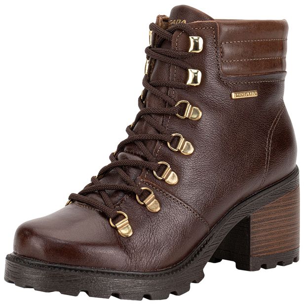 Bota Feminina Coturno Pegada 281321 CAFÉ 34