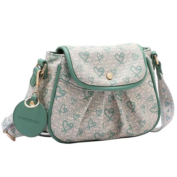 Bolsa Feminina Transversal Chenson CG84964 BEGE/VERDE