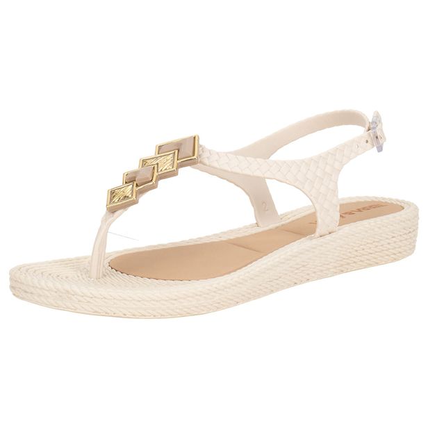 Sandália Feminina Flat Terra & Água 211405 NATURAL 35