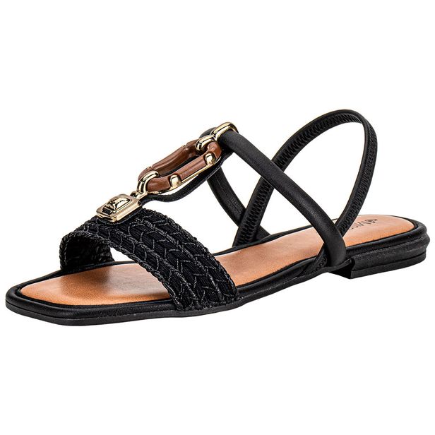 Sandália Feminina Flat Mississipi MF302 PRETO 34