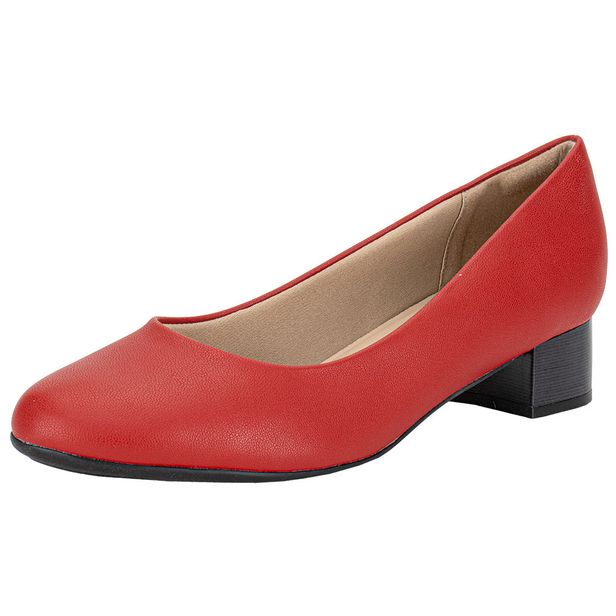 Sapato Feminino Salto Grosso Piccadilly 140117 VERMELHO 34