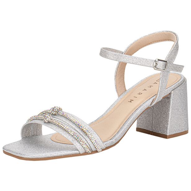 Sandália Feminina Salto Grosso Ramarim 2534202 PRATA 34