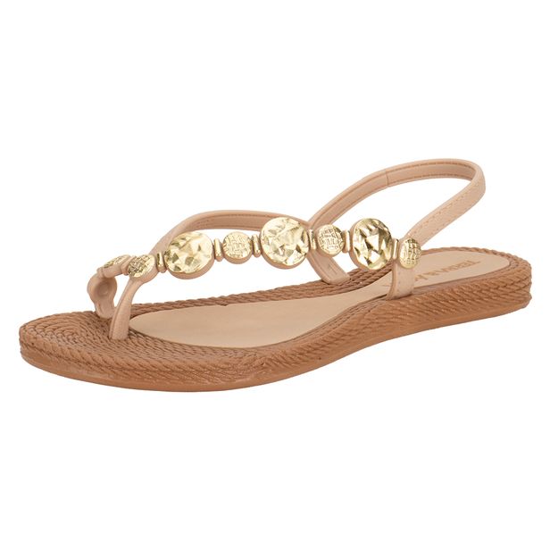 Sandália Feminina Flat Terra & Água 260113 BEGE 34