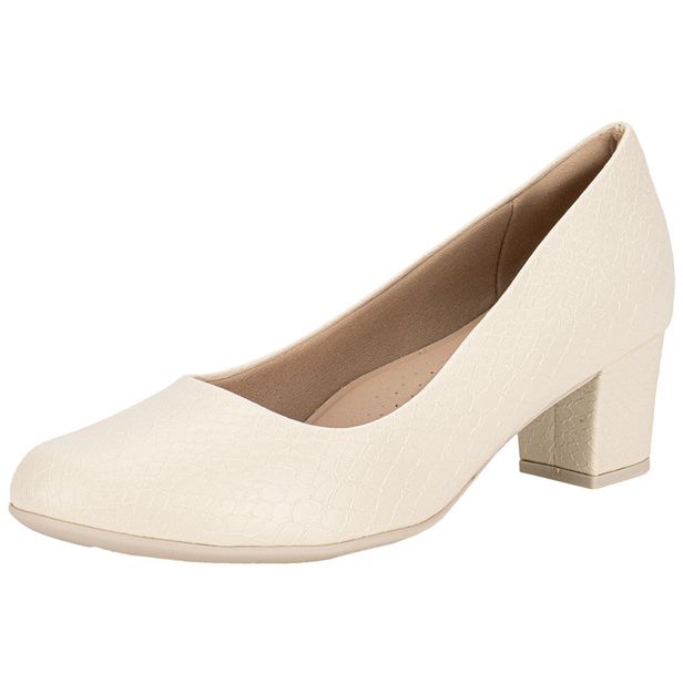 Sapato Feminino Salto Grosso Piccadilly 110072 MARFIM 34