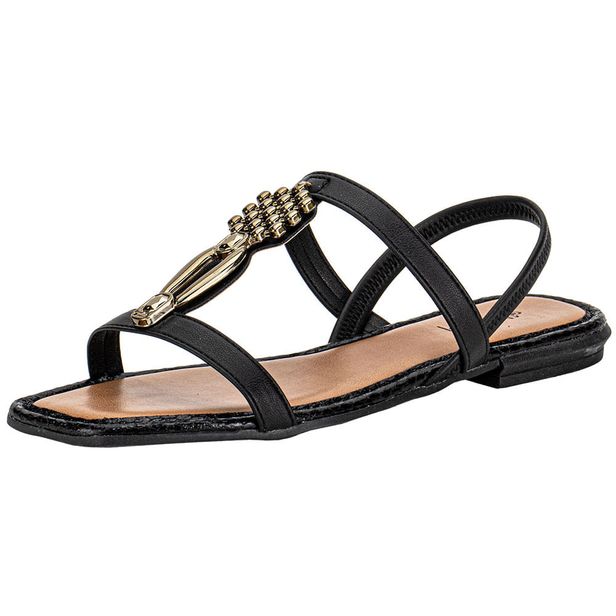 Sandália Feminina Flat Mississipi MF311 PRETO 35