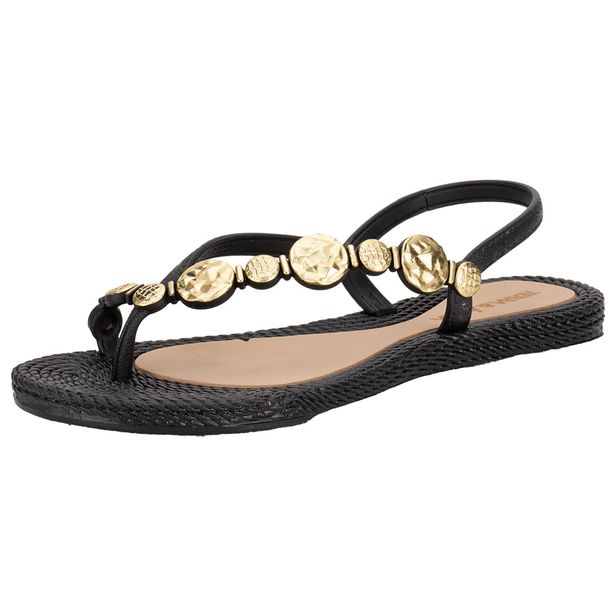 Sandália Feminina Flat Terra & Água 260113 PRETO 35