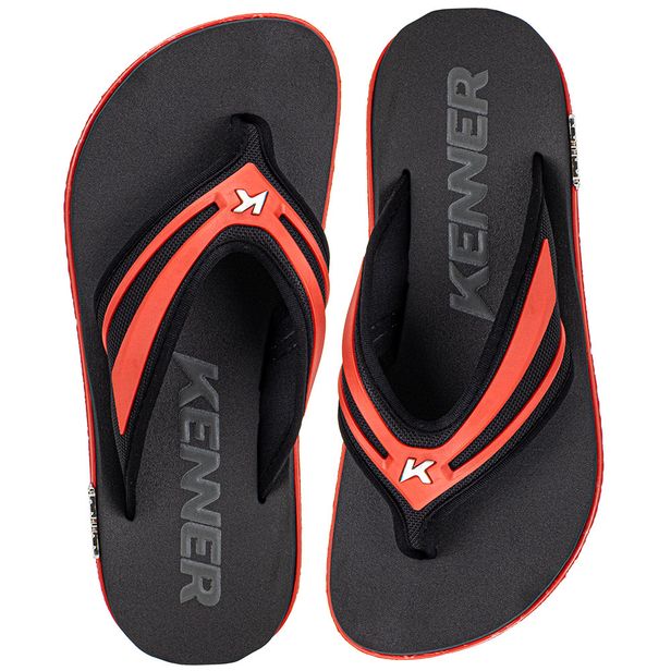 Chinelo Masculino Kivah New Force Kenner DTI PRETO/VERMELHO 38