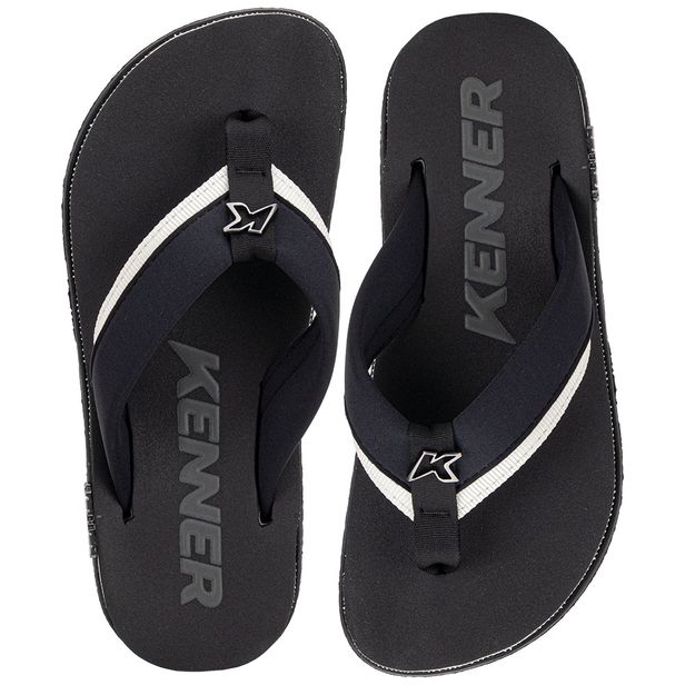 Chinelo Masculino Kivah Kenner DSM PRETO/BRANCO 37