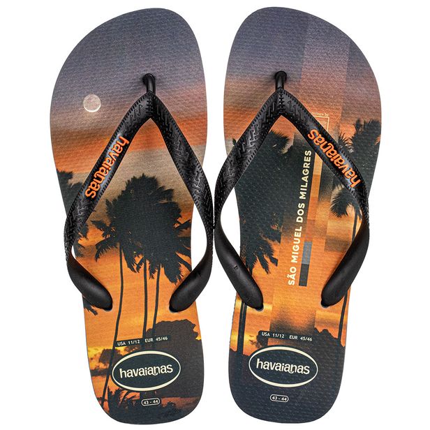 Chinelo Masculino Top Surfer I Havaianas 4149971 PRETO/LARANJA 37/38