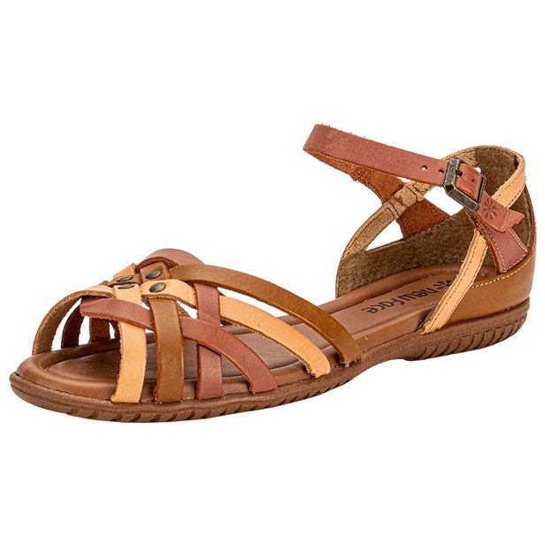 Sandália Feminina Flat New Face 31402 CAMEL 35