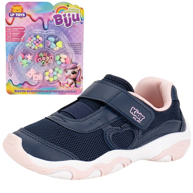 Tênis Infantil Feminino Play Kidy 0071829 AZUL/ROSA 27