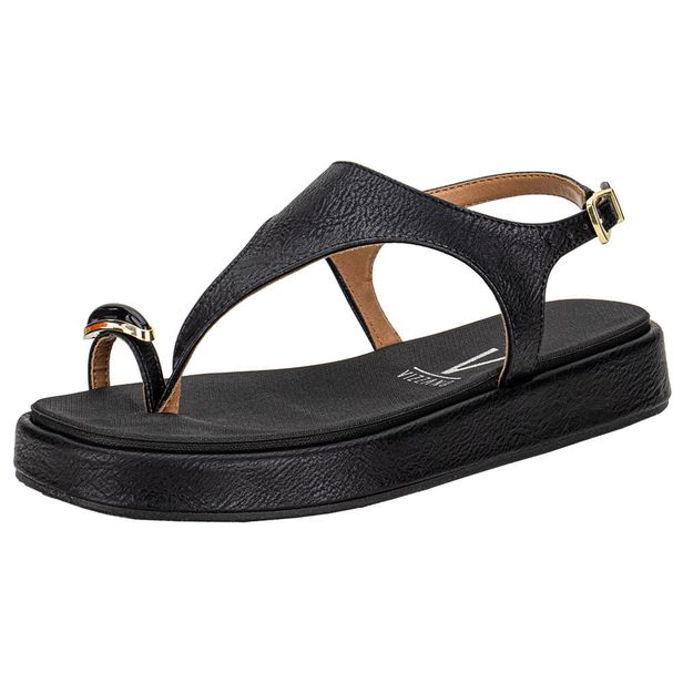 Sandália Feminina Flat Vizzano 6506127 PRETO 36