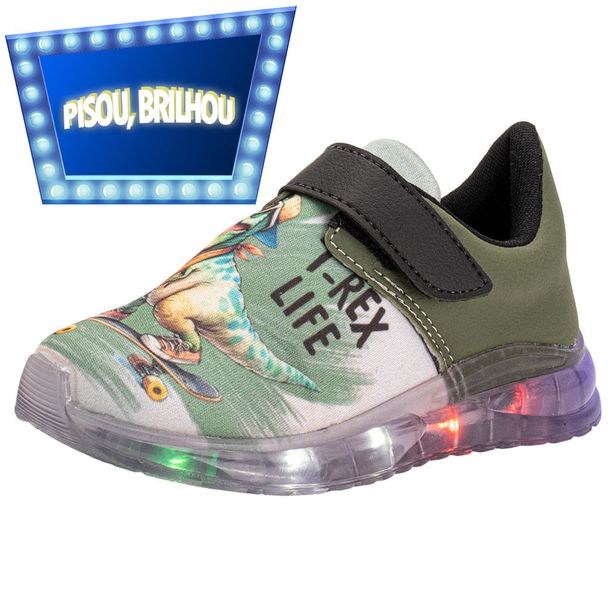 Tênis Infantil Masculino Led Fuffy 15722 VERDE 21