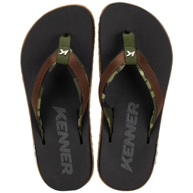 Chinelo Masculino Kivah Army Kenner EMF PRETO/VERDE 37